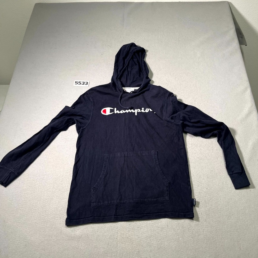 Champion Authentic Athleticwear Hoodie Mens Medium Navy Blue Kangaroo‎ Pocket